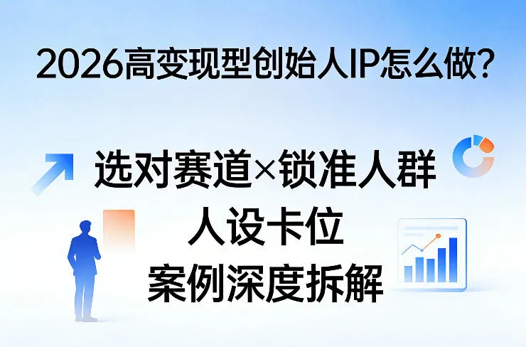 2026高变现型创始人IP怎么做？选对赛道×锁准人群×人设卡位×案例深度拆解