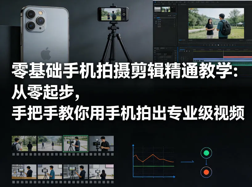 零基础手机拍摄剪辑精通教学:从零起步,手把手教你用手机拍出专业级视频